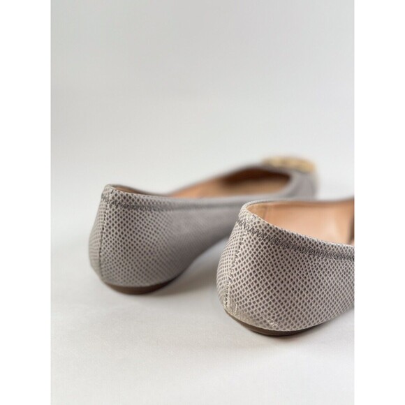 Tory Burch Ballet Flats Gray Serena 2 Montilla Snakeskin Slip On Sandals 8.5 M - Picture 7 of 12